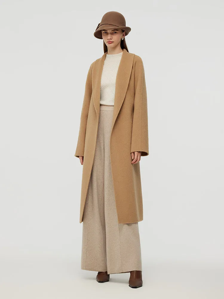 100% Camel Hair Women Wrap Overcoat