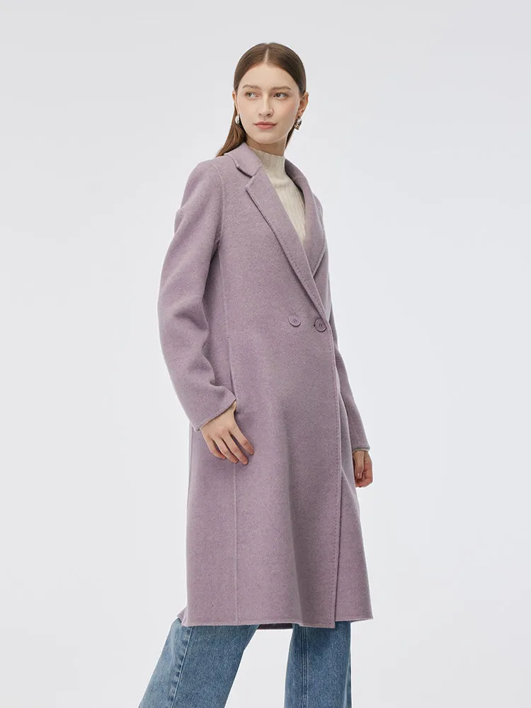 100% Wool Double-Faced Slim Fit Women Overcoat