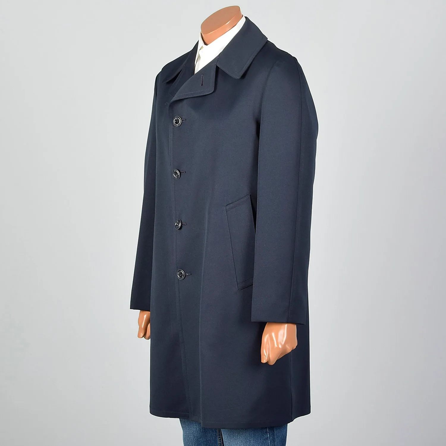 1970s Navy Overcoat with Removable Liner