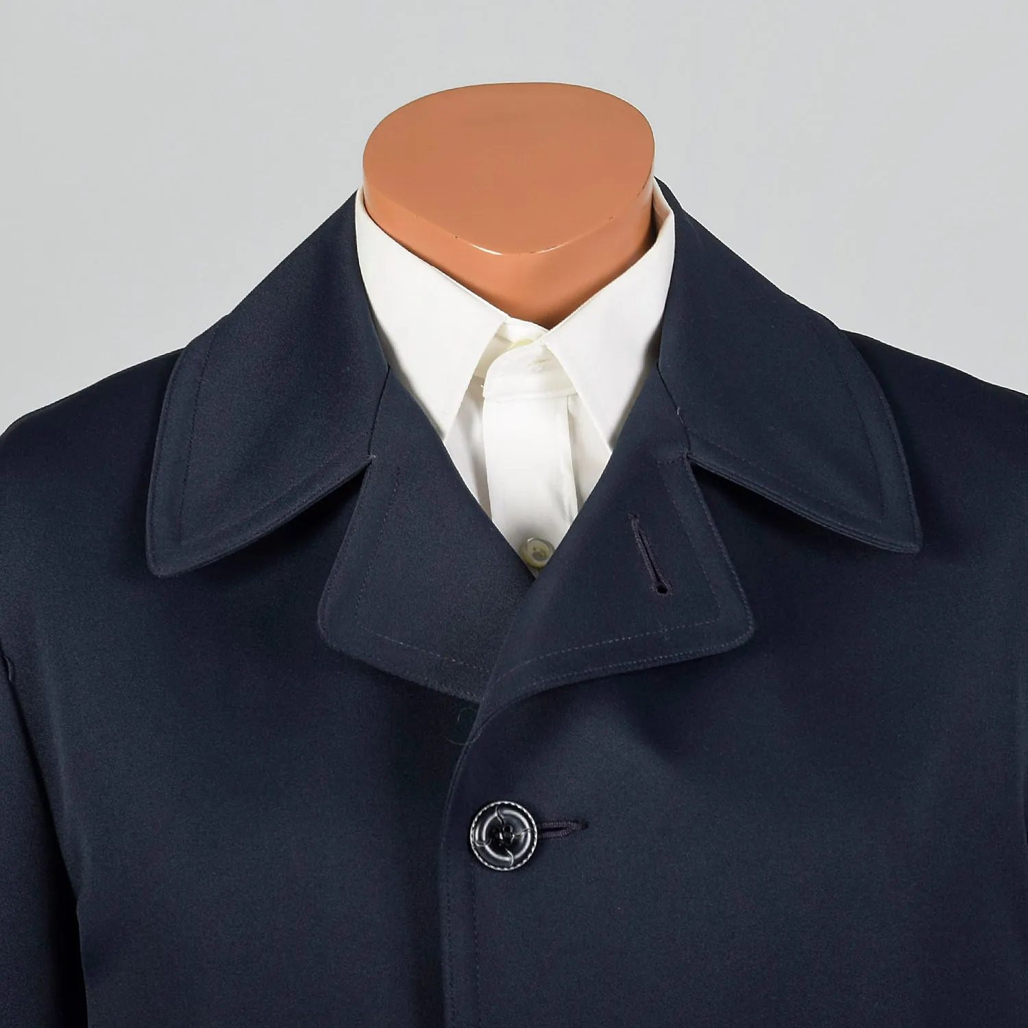 1970s Navy Overcoat with Removable Liner