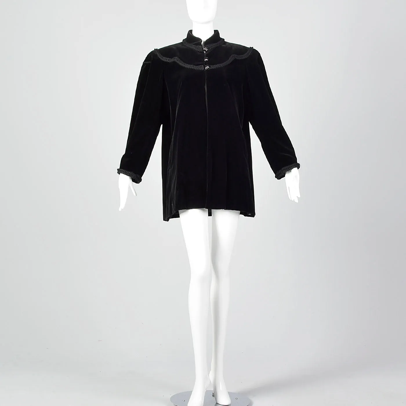 1980s Yves Saint Laurent Velvet Swing Coat