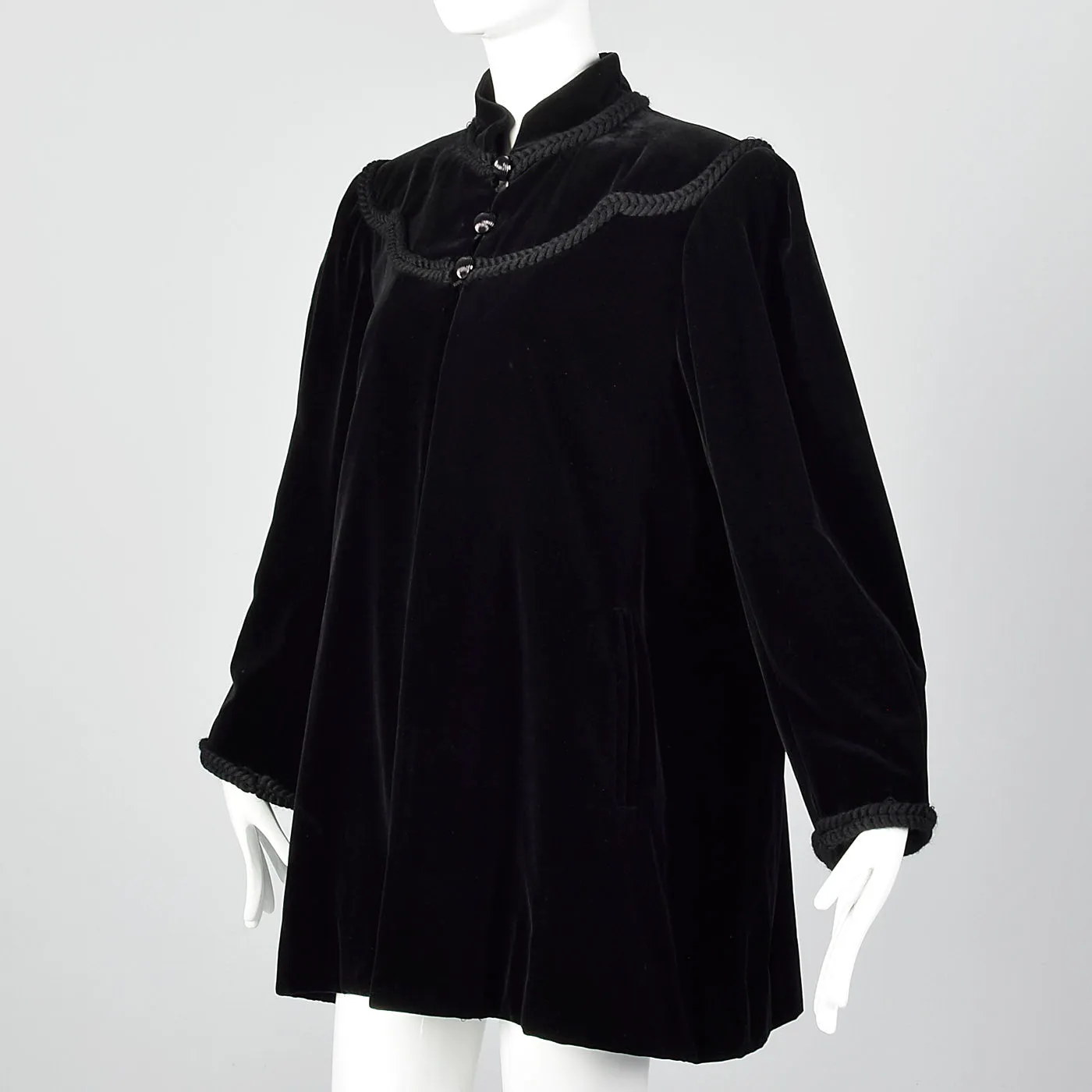 1980s Yves Saint Laurent Velvet Swing Coat