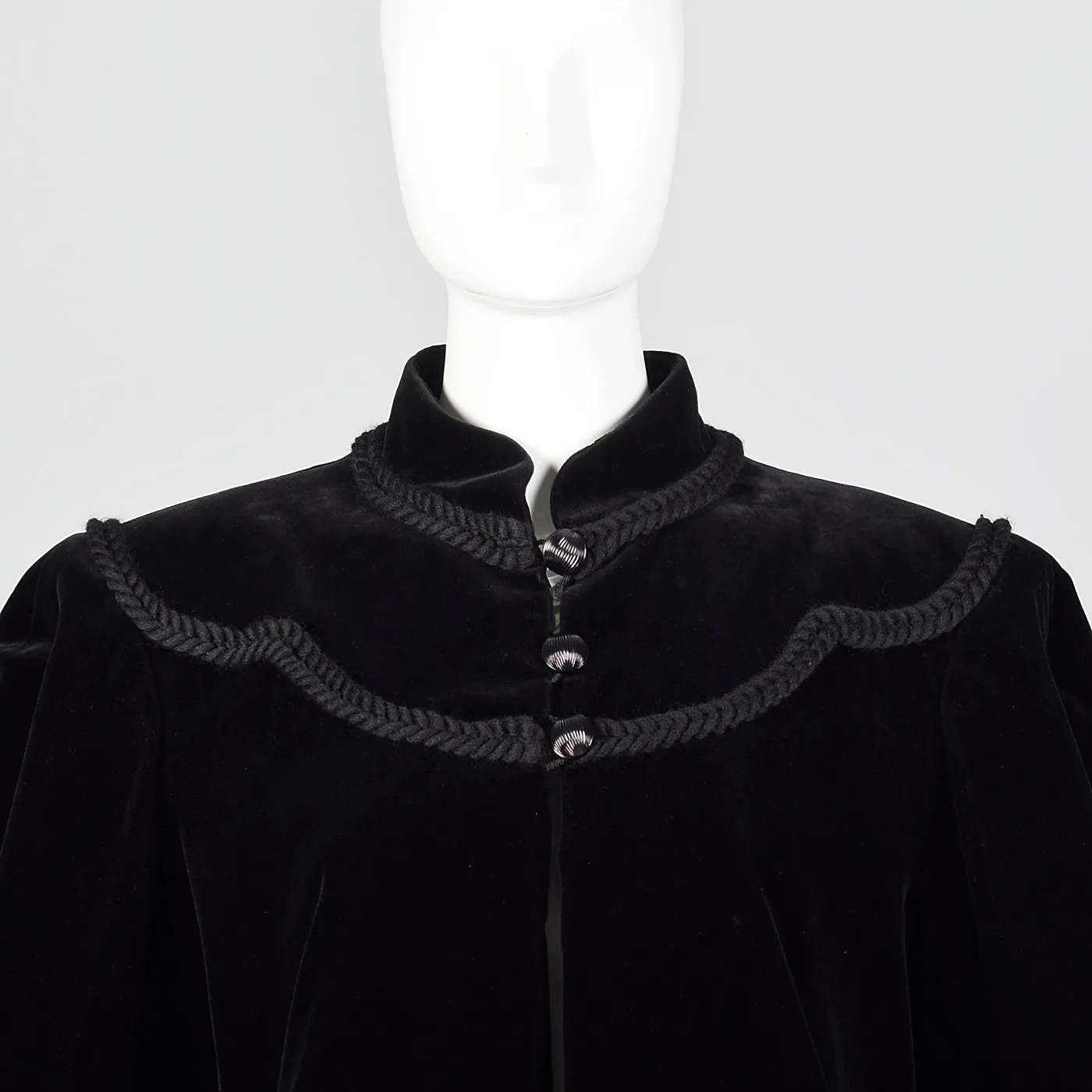 1980s Yves Saint Laurent Velvet Swing Coat