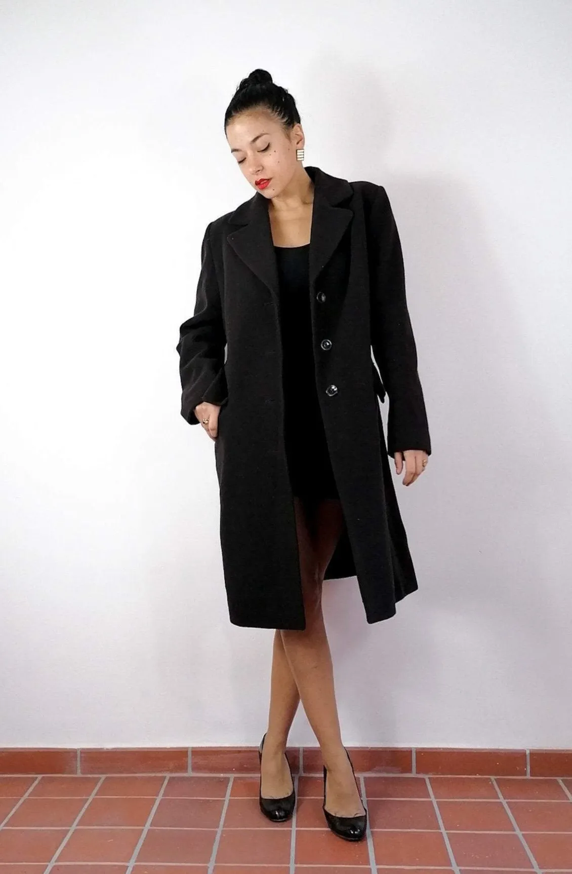 80s vintage wool winter coat