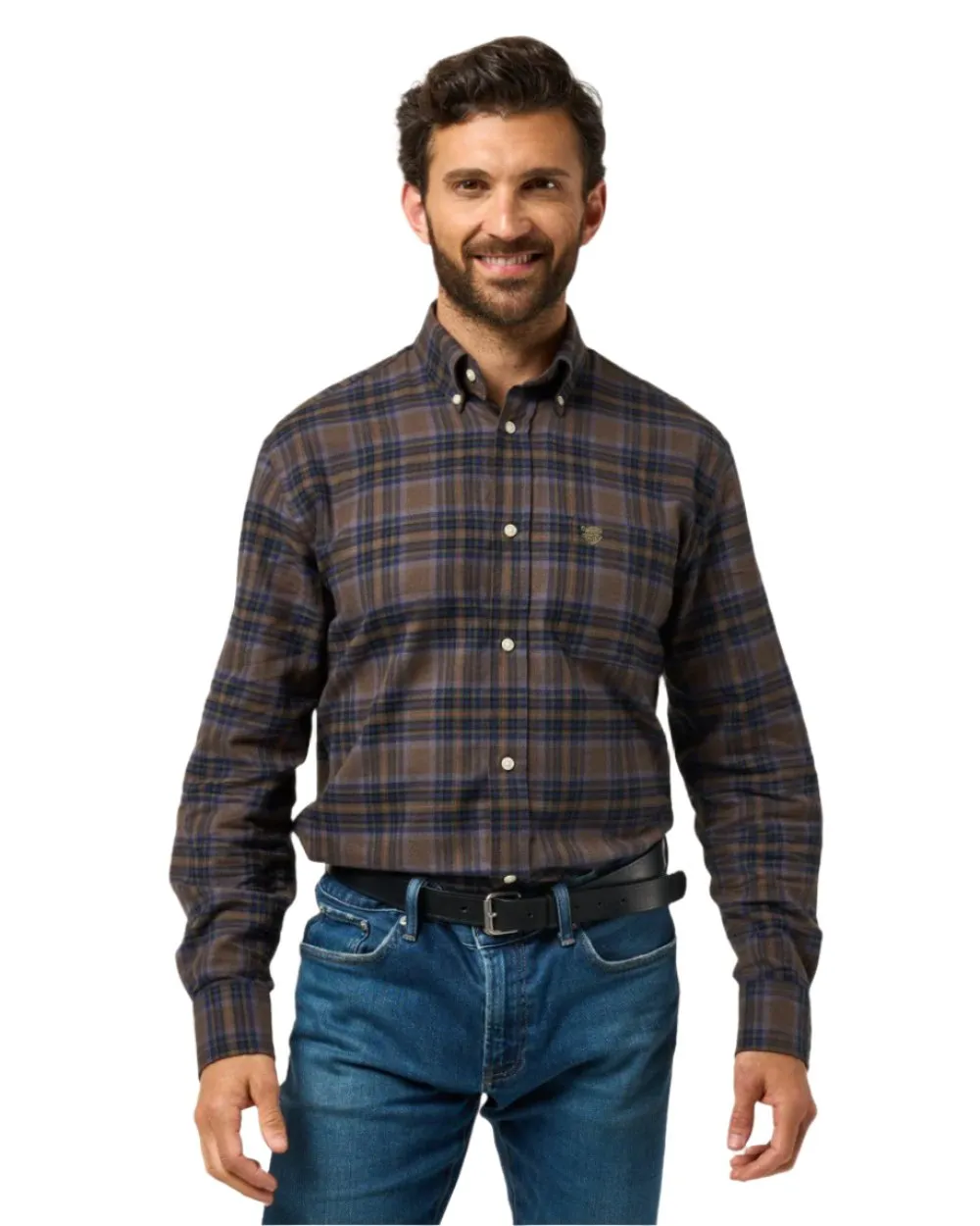 Alan Paine Ilkley Flannel Button-Down Collar Shirt