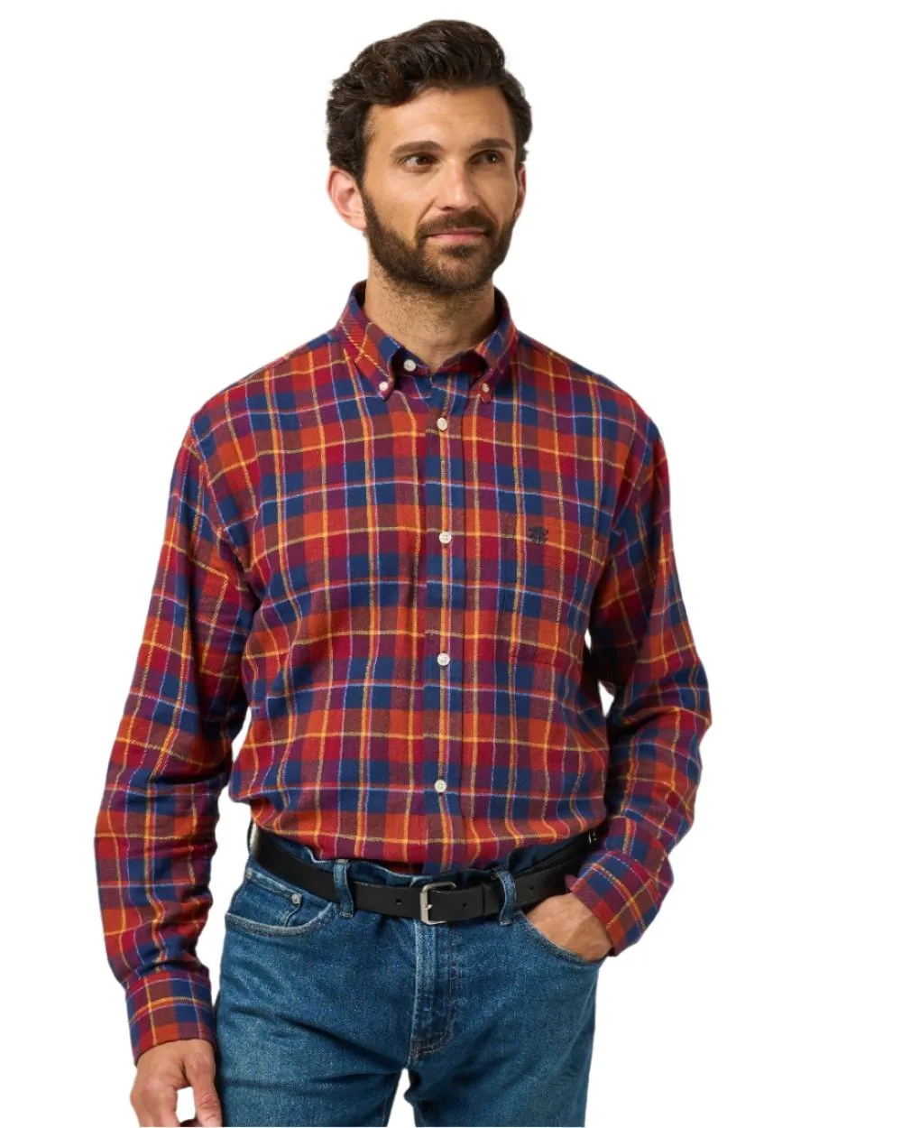 Alan Paine Ilkley Flannel Button-Down Collar Shirt