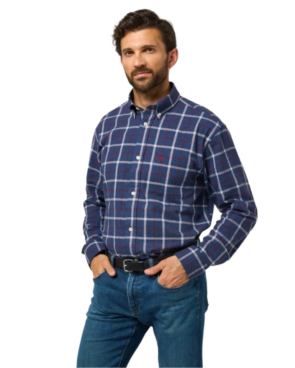 Alan Paine Ilkley Flannel Button-Down Collar Shirt