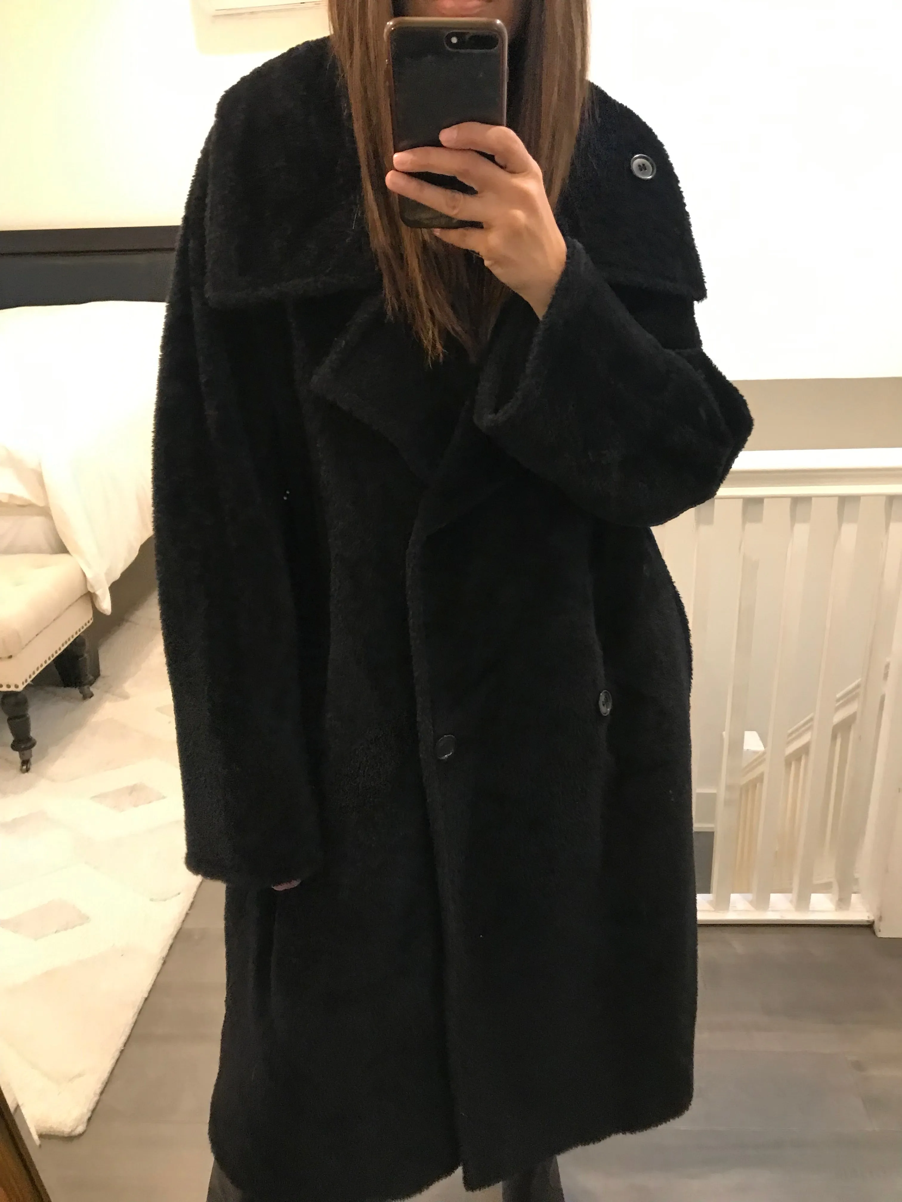 Alpaca/wool double breasted coat