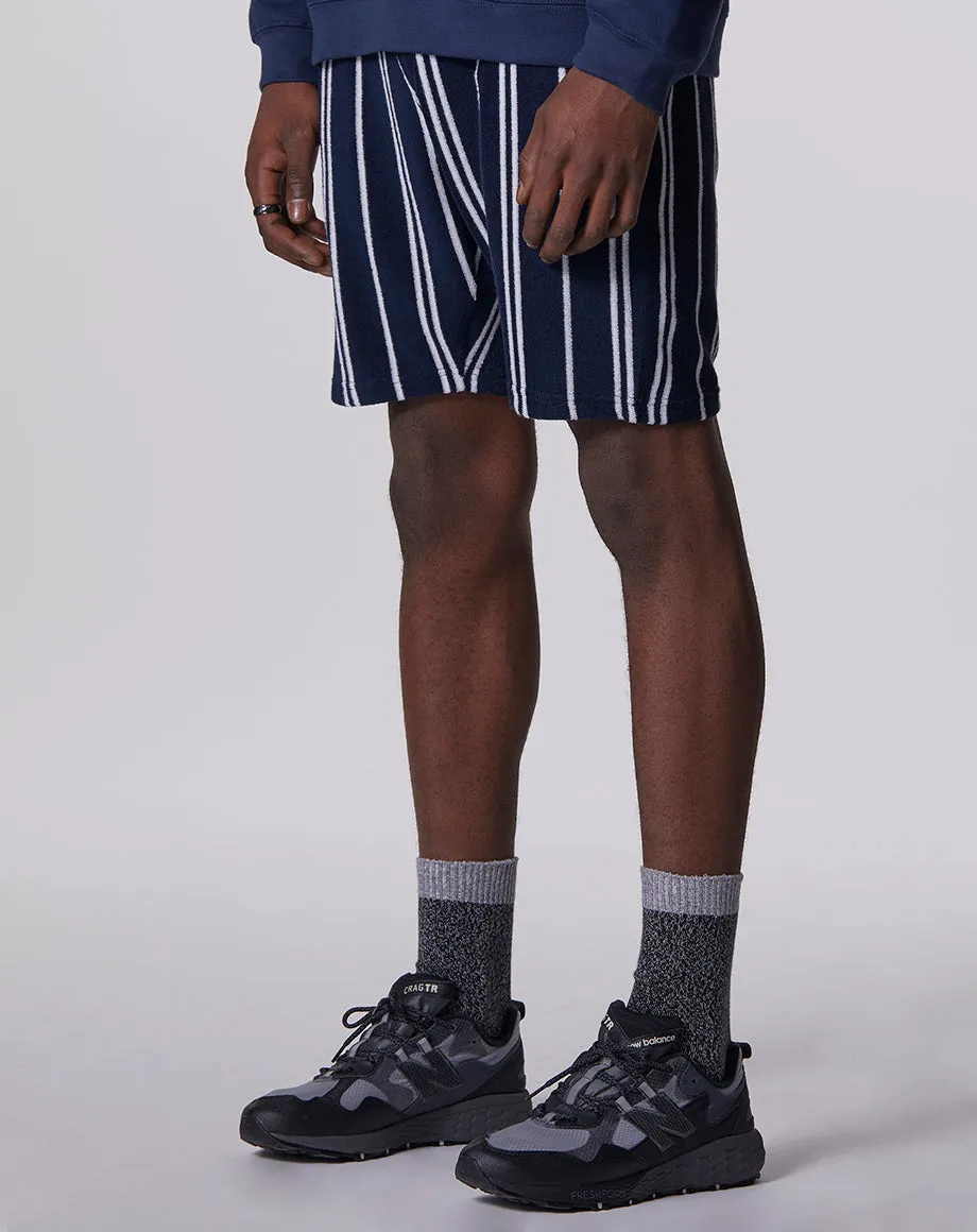 ARROW STRIPED MENS SHORTS | NAVY