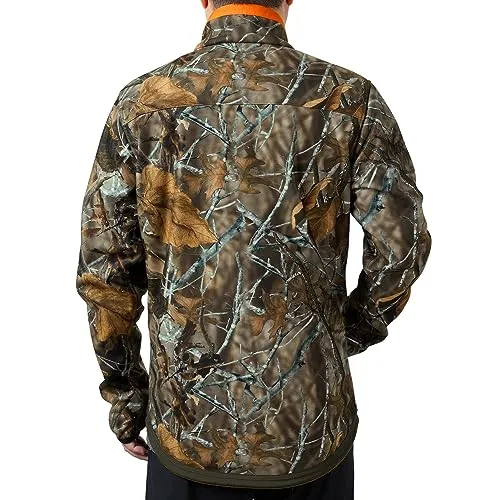 BASSDASH Men’s Reversible Insulated Hunting Jacket Lightweight Silent Water Resistant Windproof Camo Fishing Winter Coat