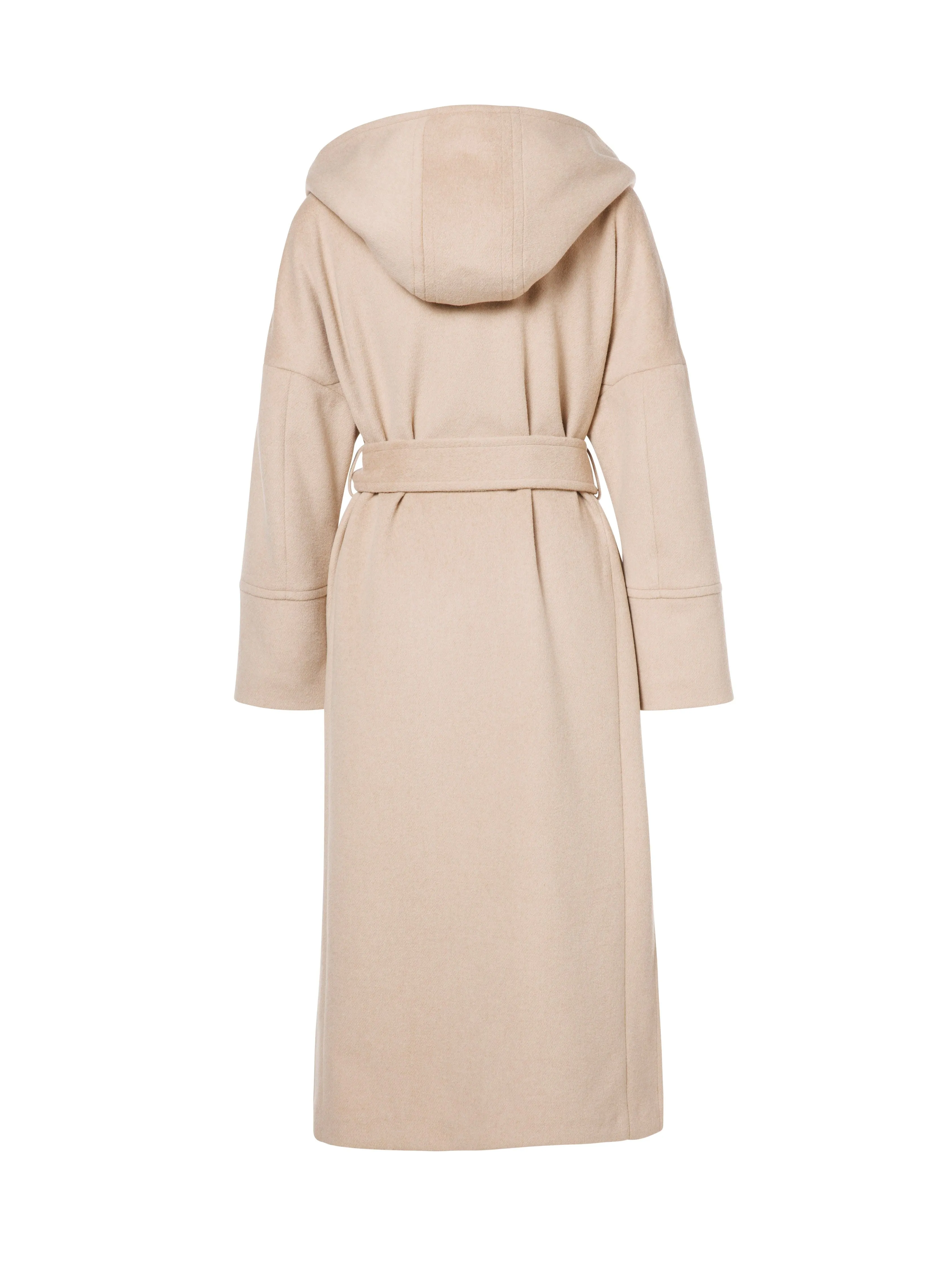 Beaumont Camel  wrap Coat with Hood