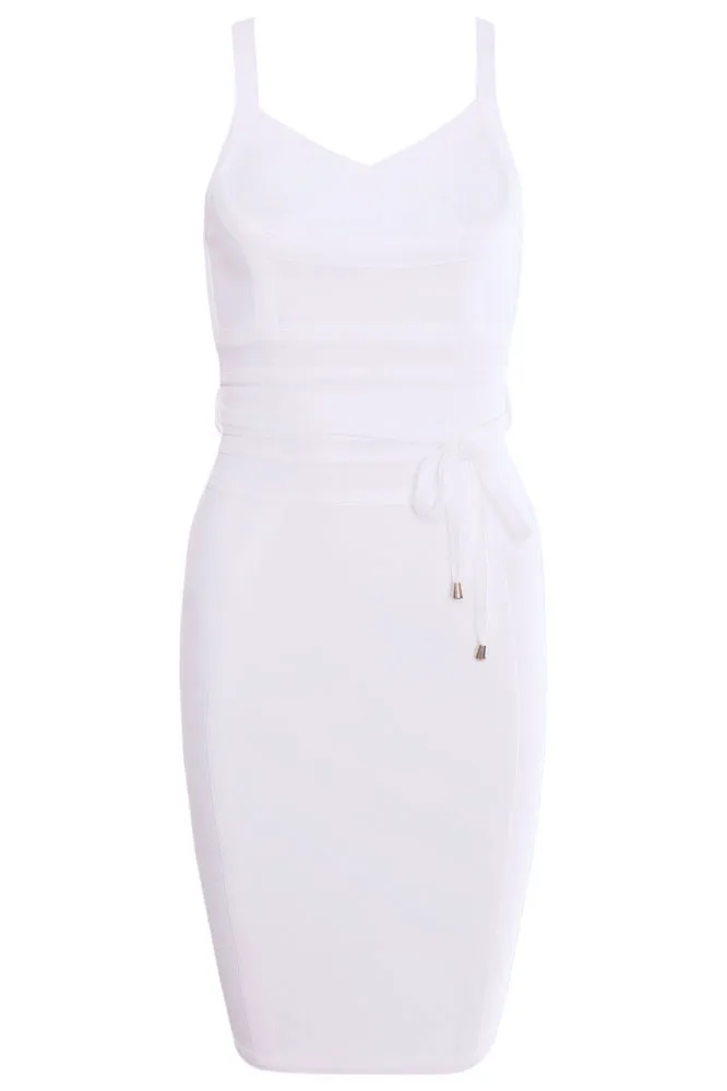 Bek Bandage Dress - Pearl White