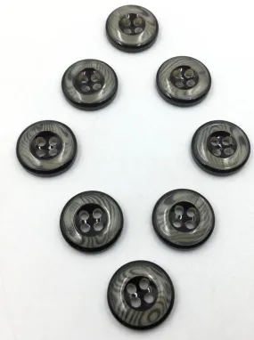 Black & Gray Circular Polyester Button