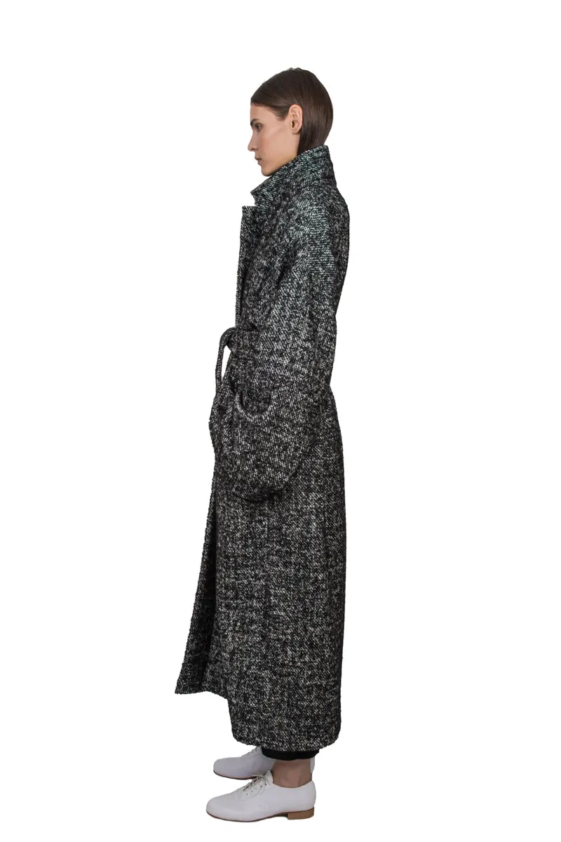 Black & White Wool Overcoat