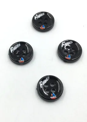 Black Circular Polyester Buttons