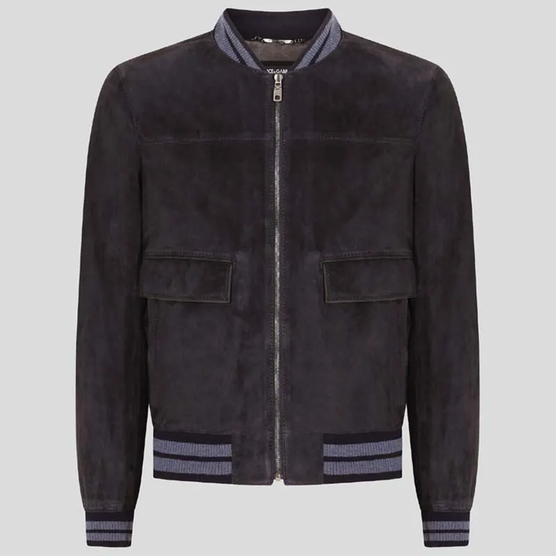 Black Suede Bomber Jacket