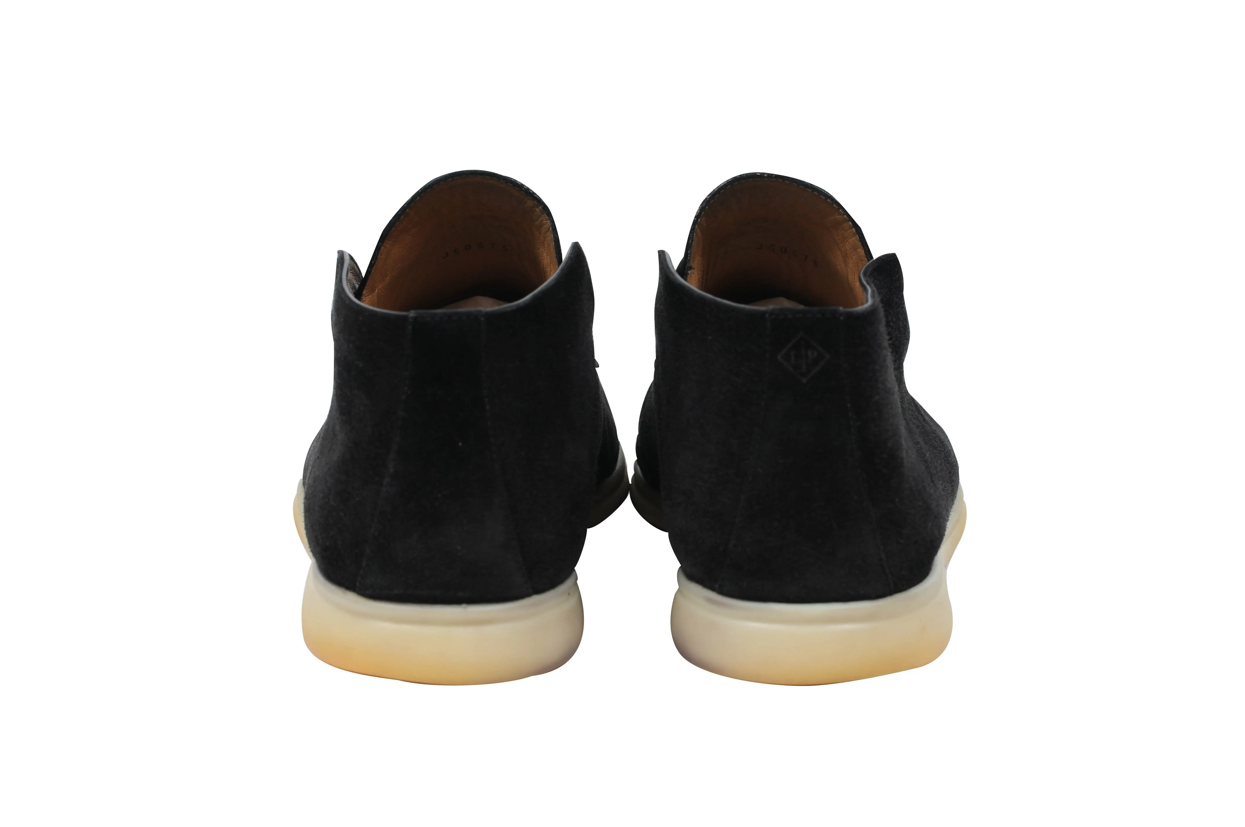 Black Suede Uomo Open Walk Mid Ankle Slip On's