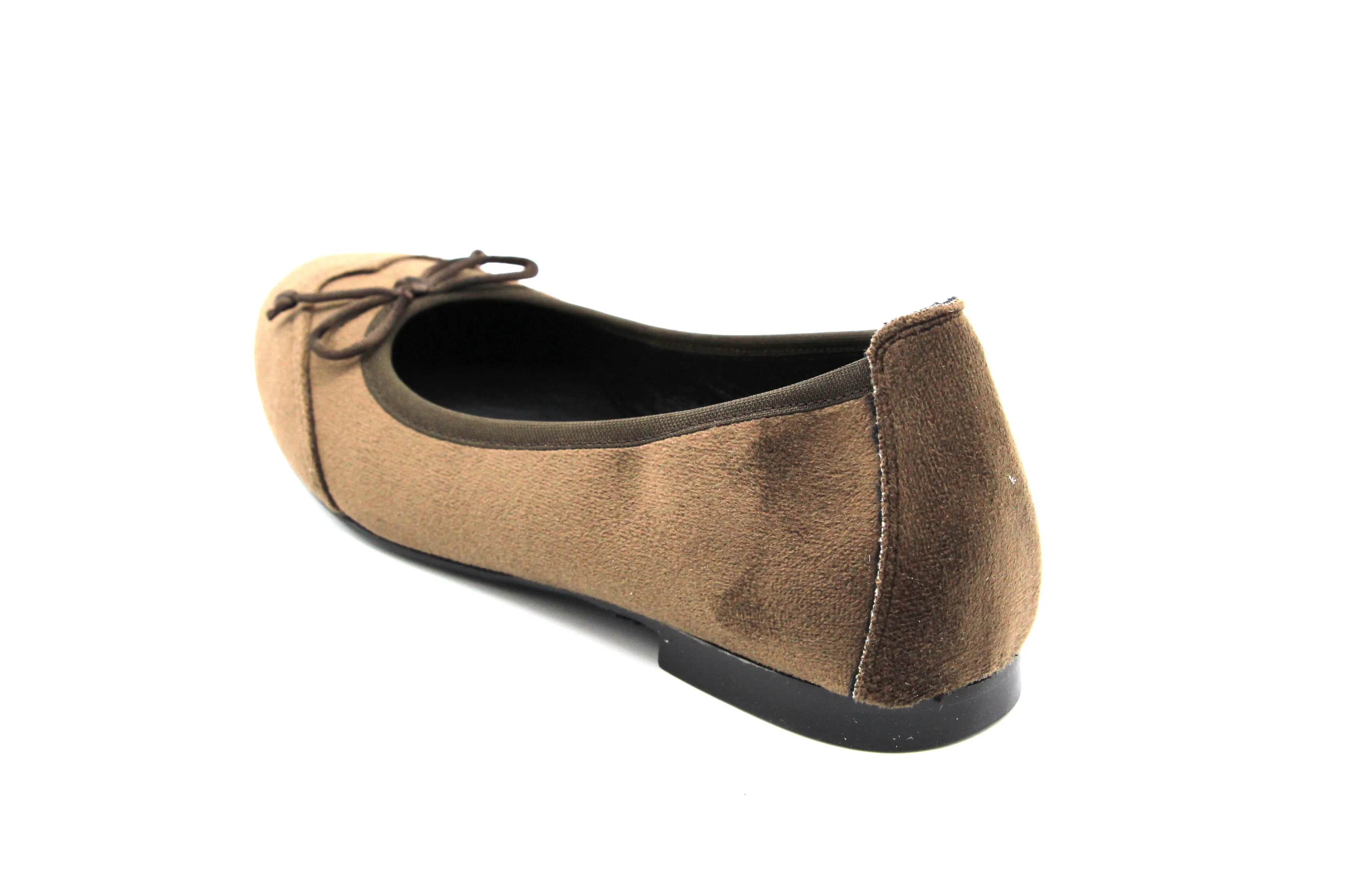 Blublonc  Brown Velvet Wingtip Ballet Flat Luisa