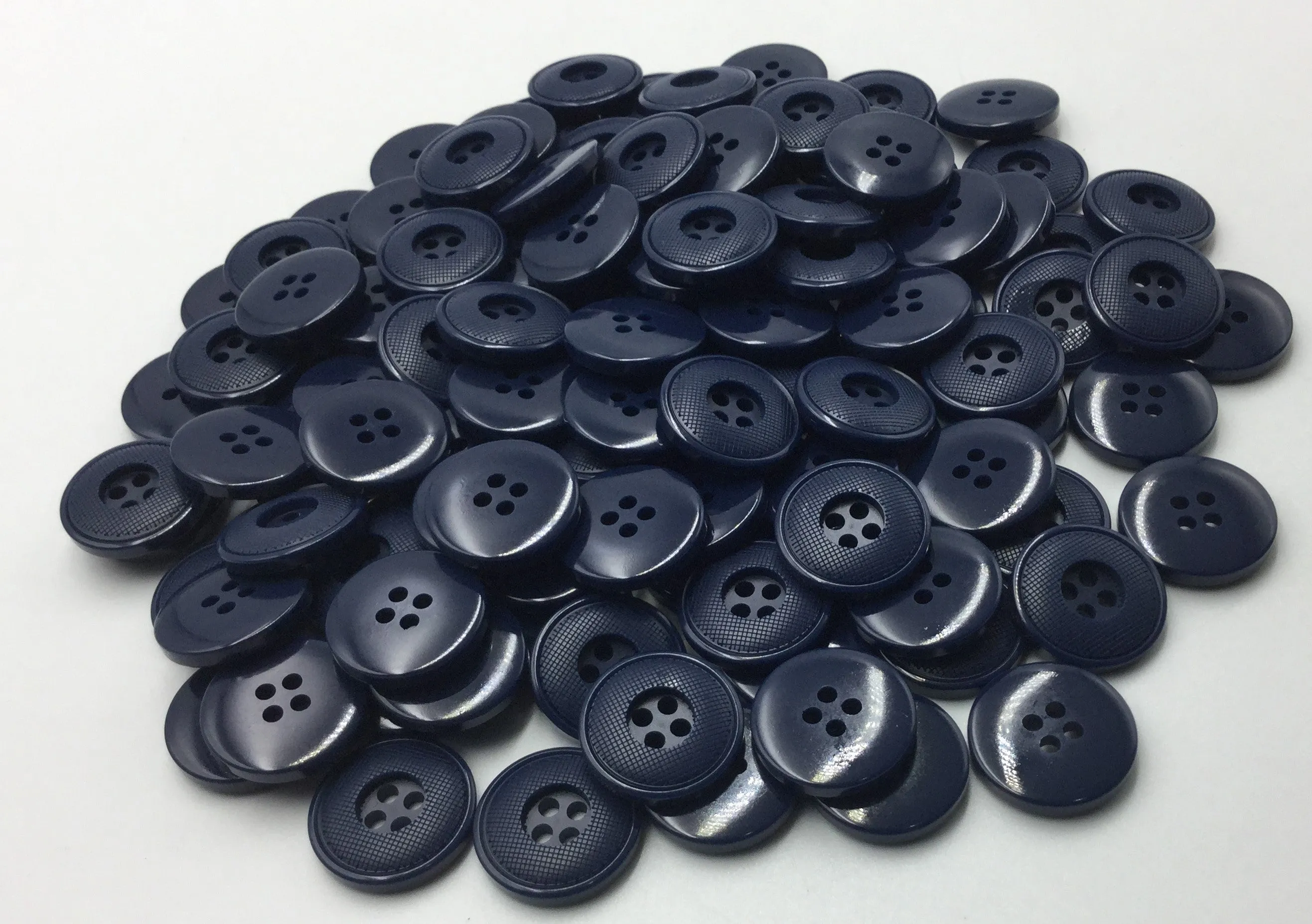 Blue Circular Plastic Buttons