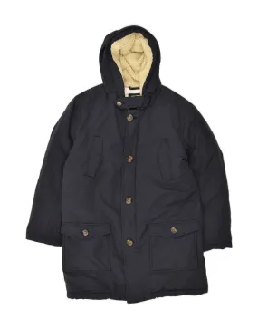 BOMBOOGIE Boys Hooded Overcoat 13-14 Years Navy Blue Cotton