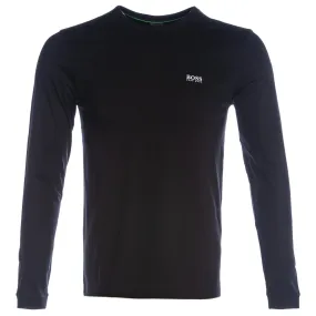 BOSS Togn Long Sleeve T Shirt in Black & Silver