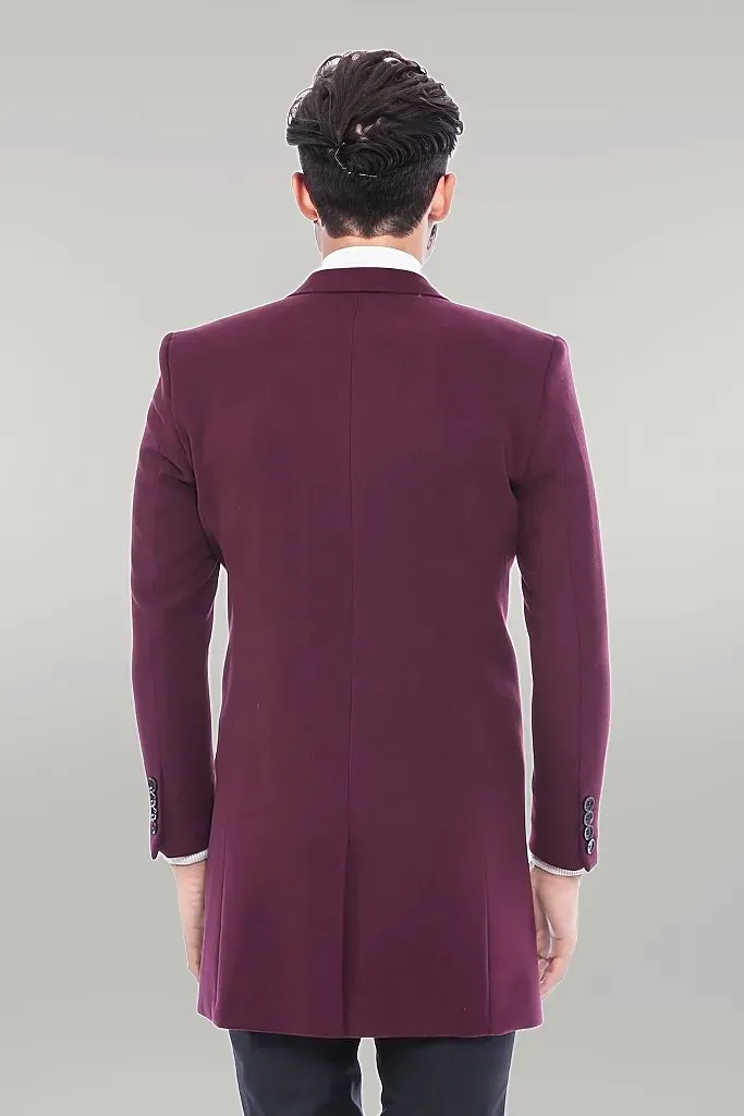 Burgundy Long Coat - Wessi