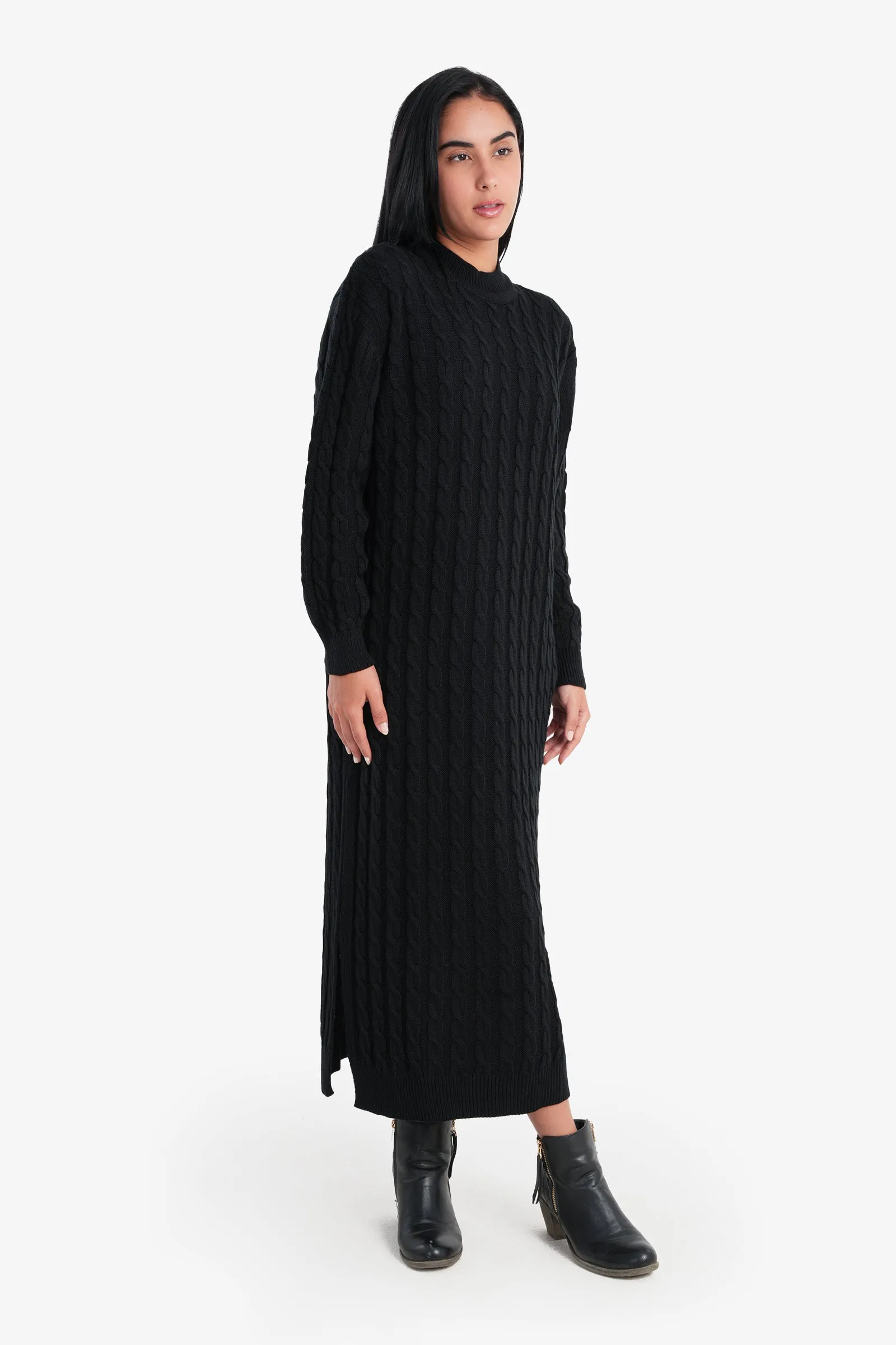 Cable Knitted Midi Dress