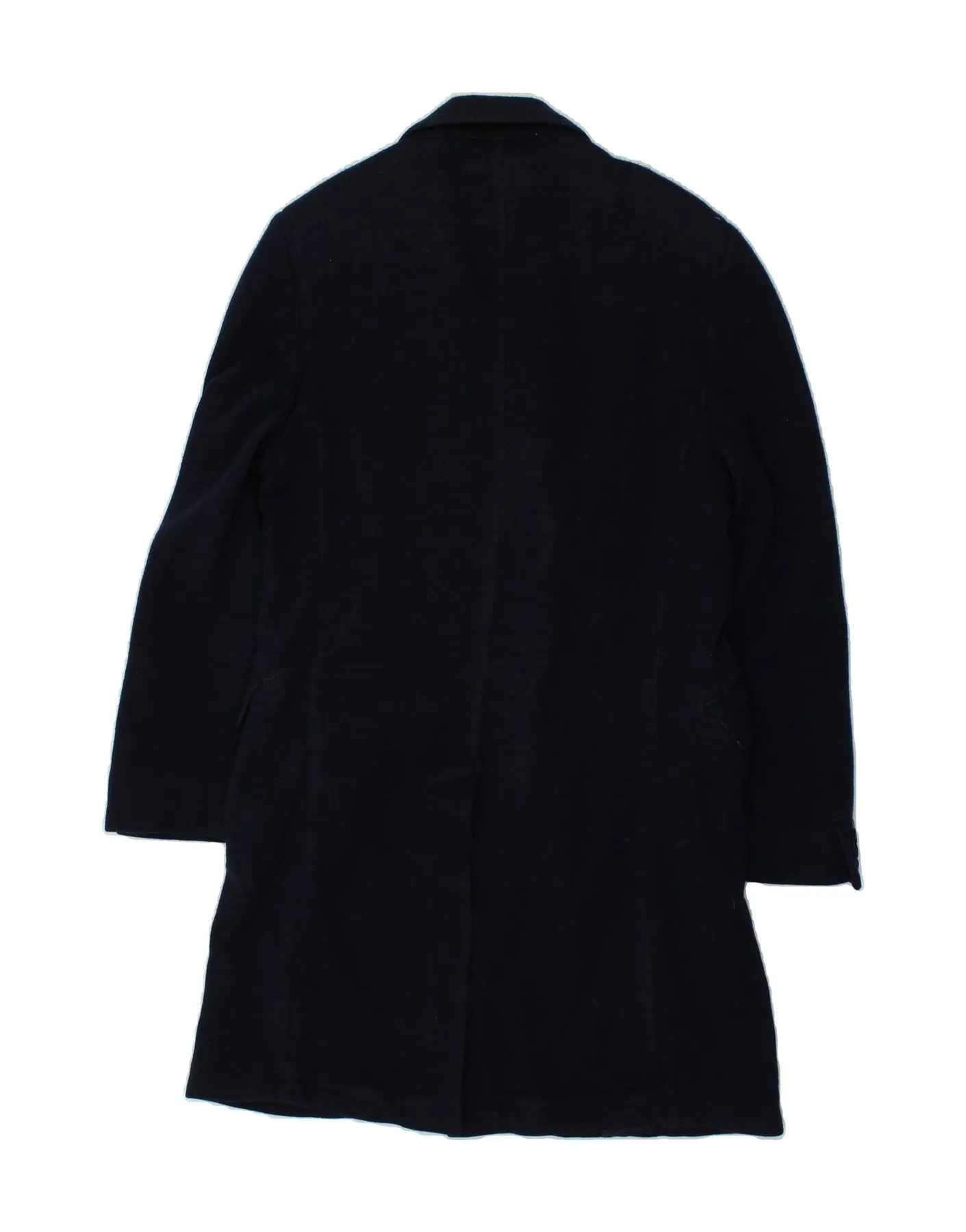 CALVIN KLEIN Mens Overcoat IT 50 Large Navy Blue Cotton