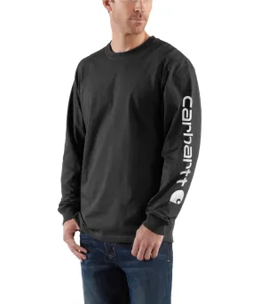 Carhartt Signature Sleeve Logo Long-Sleeve T-Shirt - Black