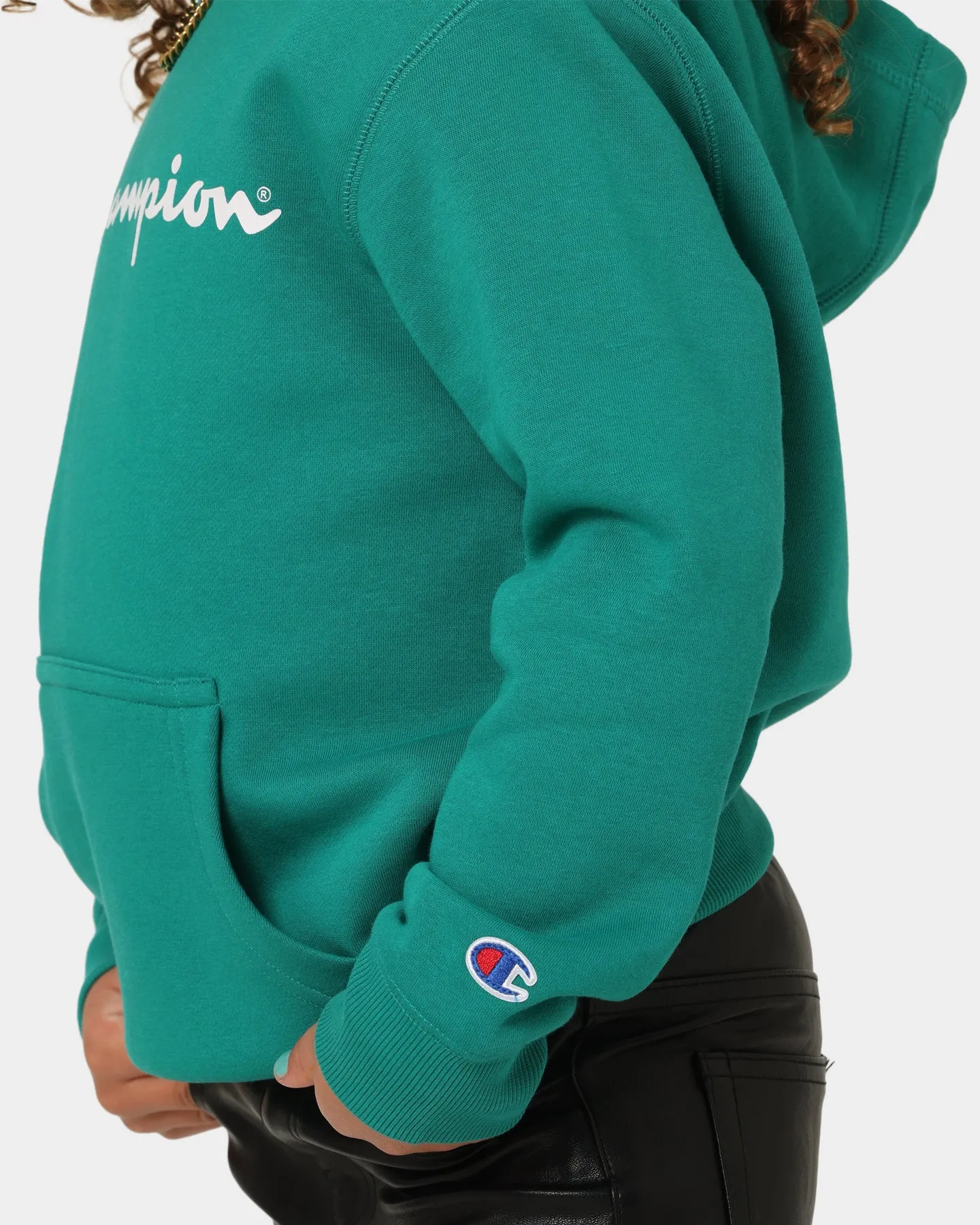 Champion Kids' Script Hoodie Lush Forest