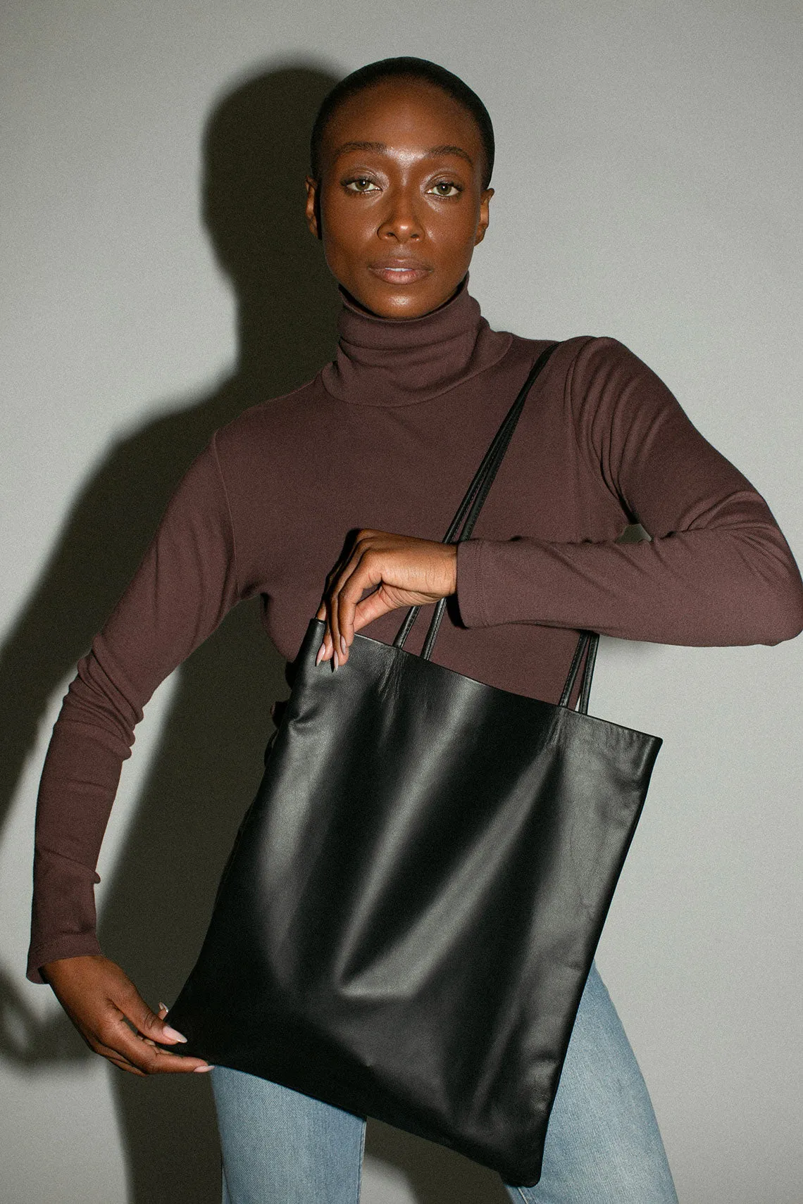 Chocolate Turtleneck Bellevue Tee