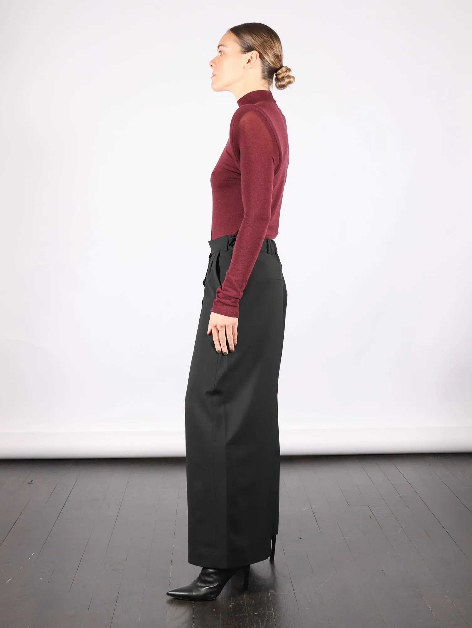 Circle Shoulder Turtleneck in Bordeaux by Melitta Baumeister