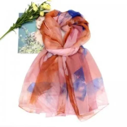 Colorful Silk Feel Scarf