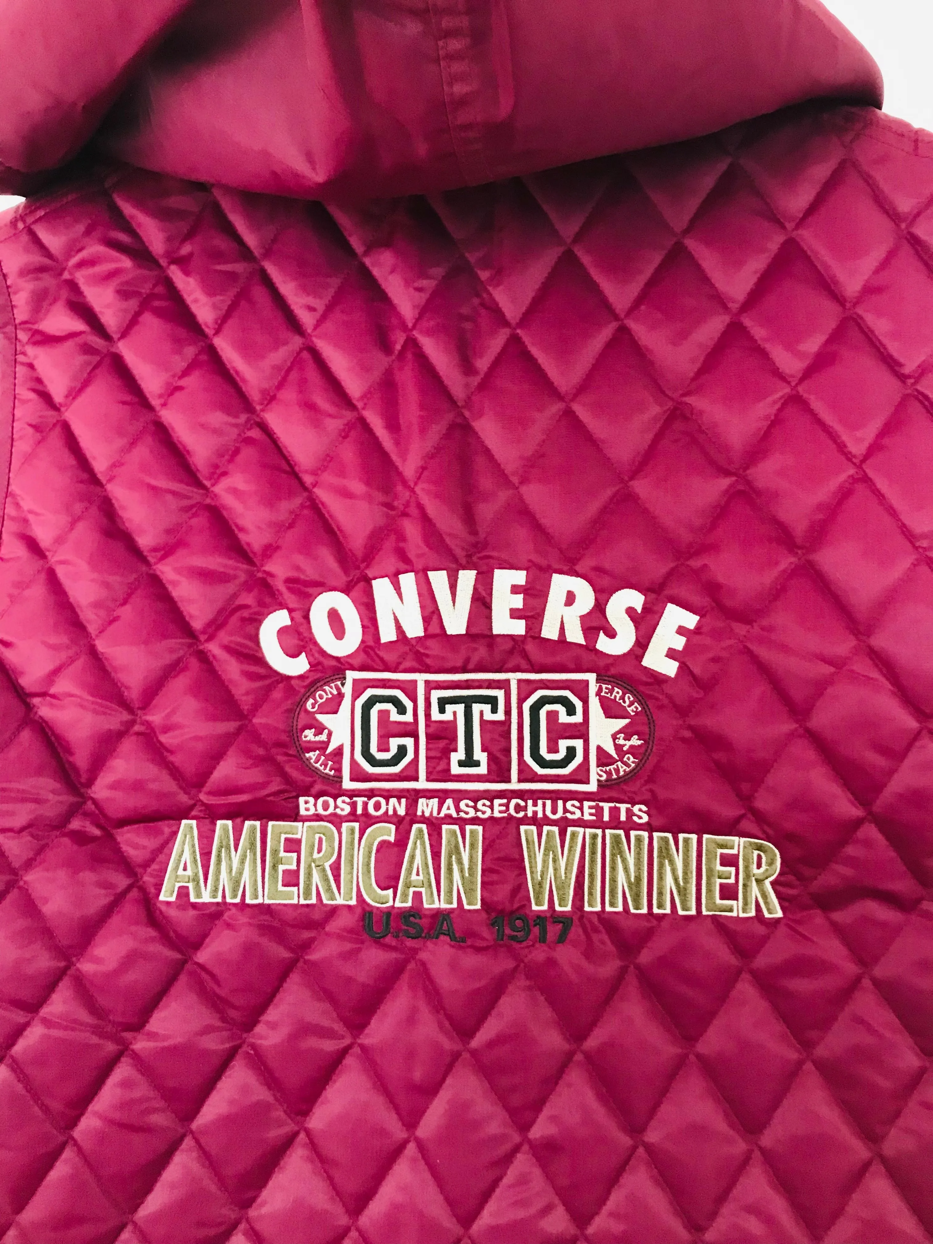 Converse All Star Women's Quilted Hooded Gilet Jacket | L UK14 | Red