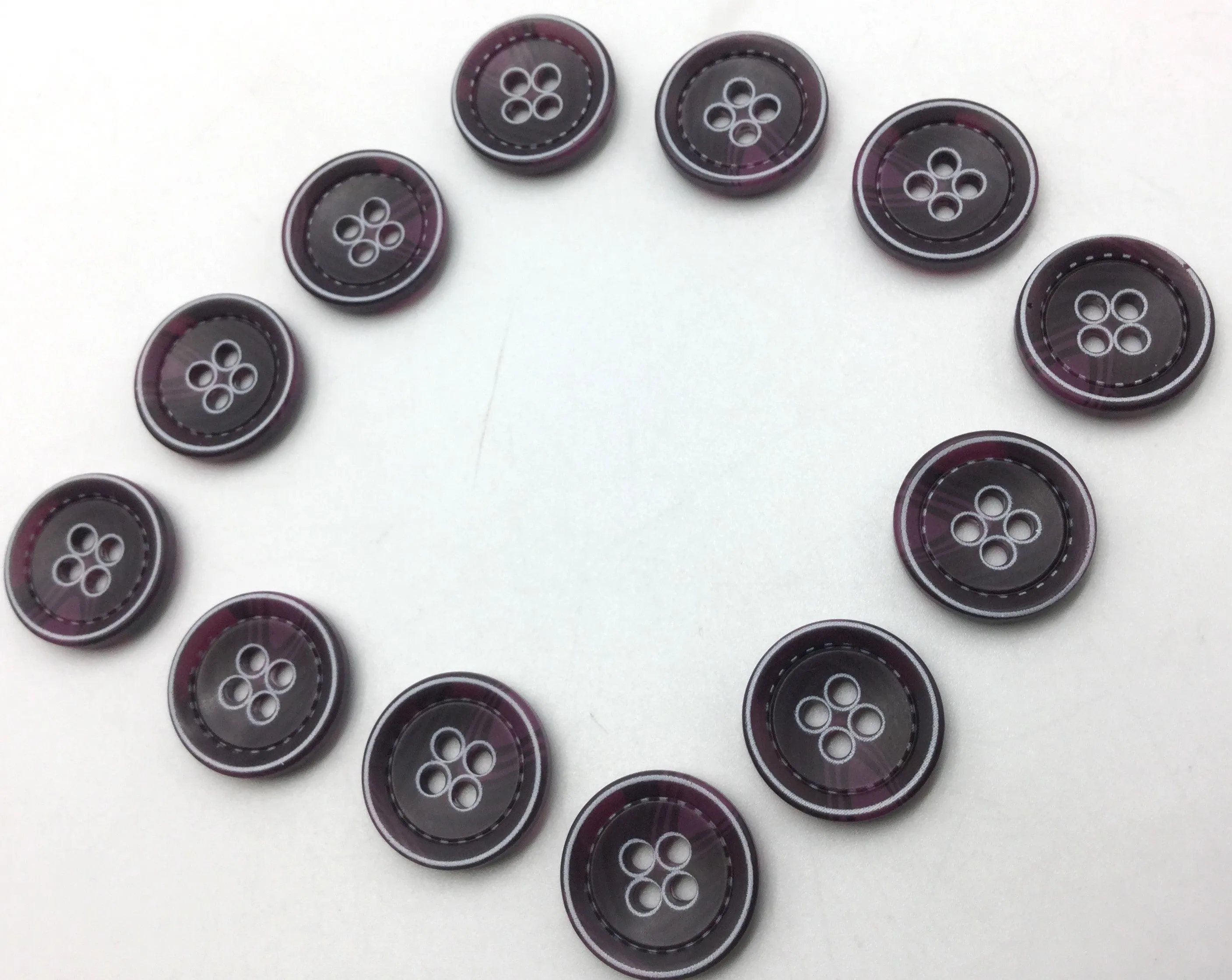 Deep Purple Circular Plastic Buttons