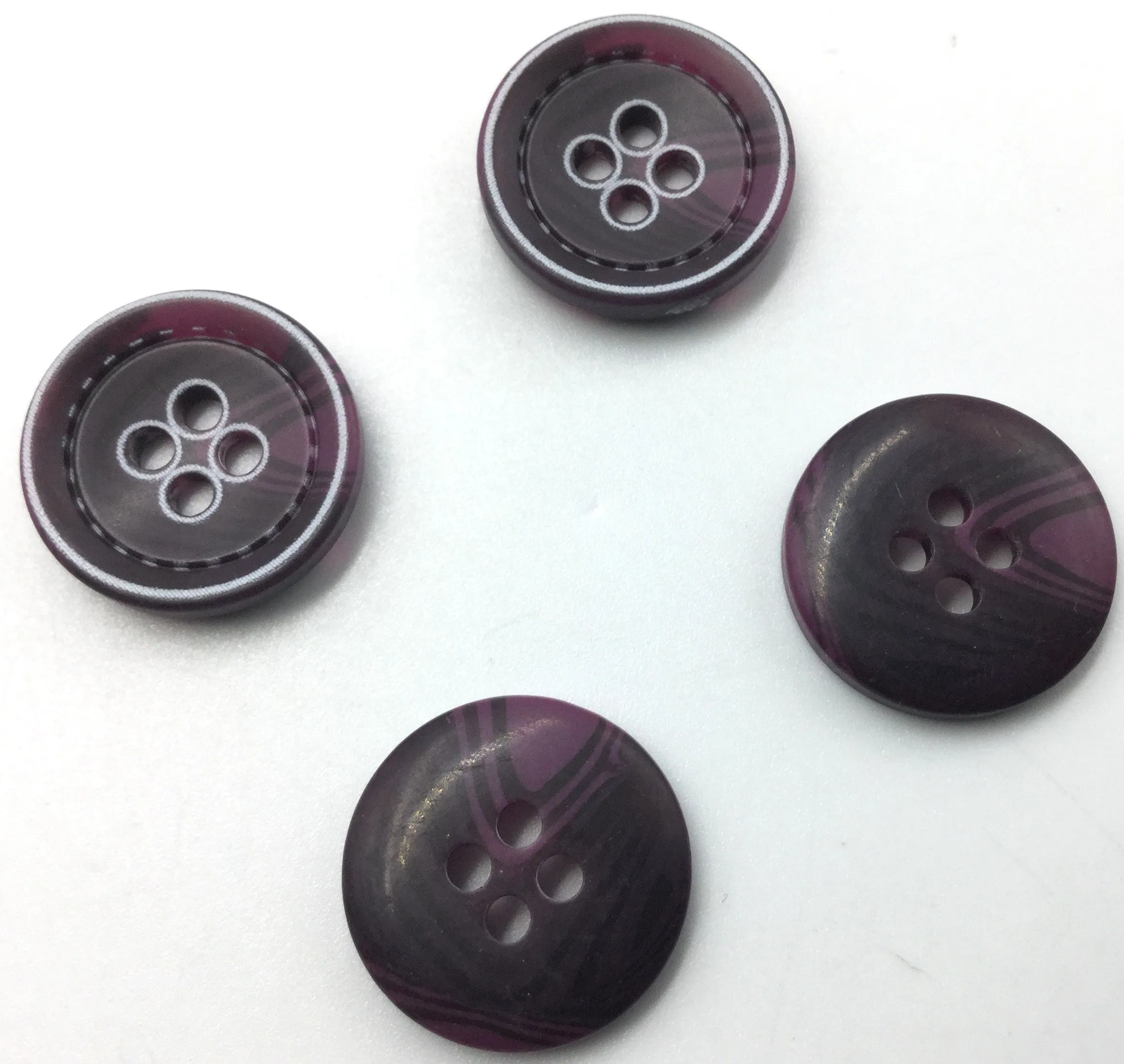 Deep Purple Circular Plastic Buttons