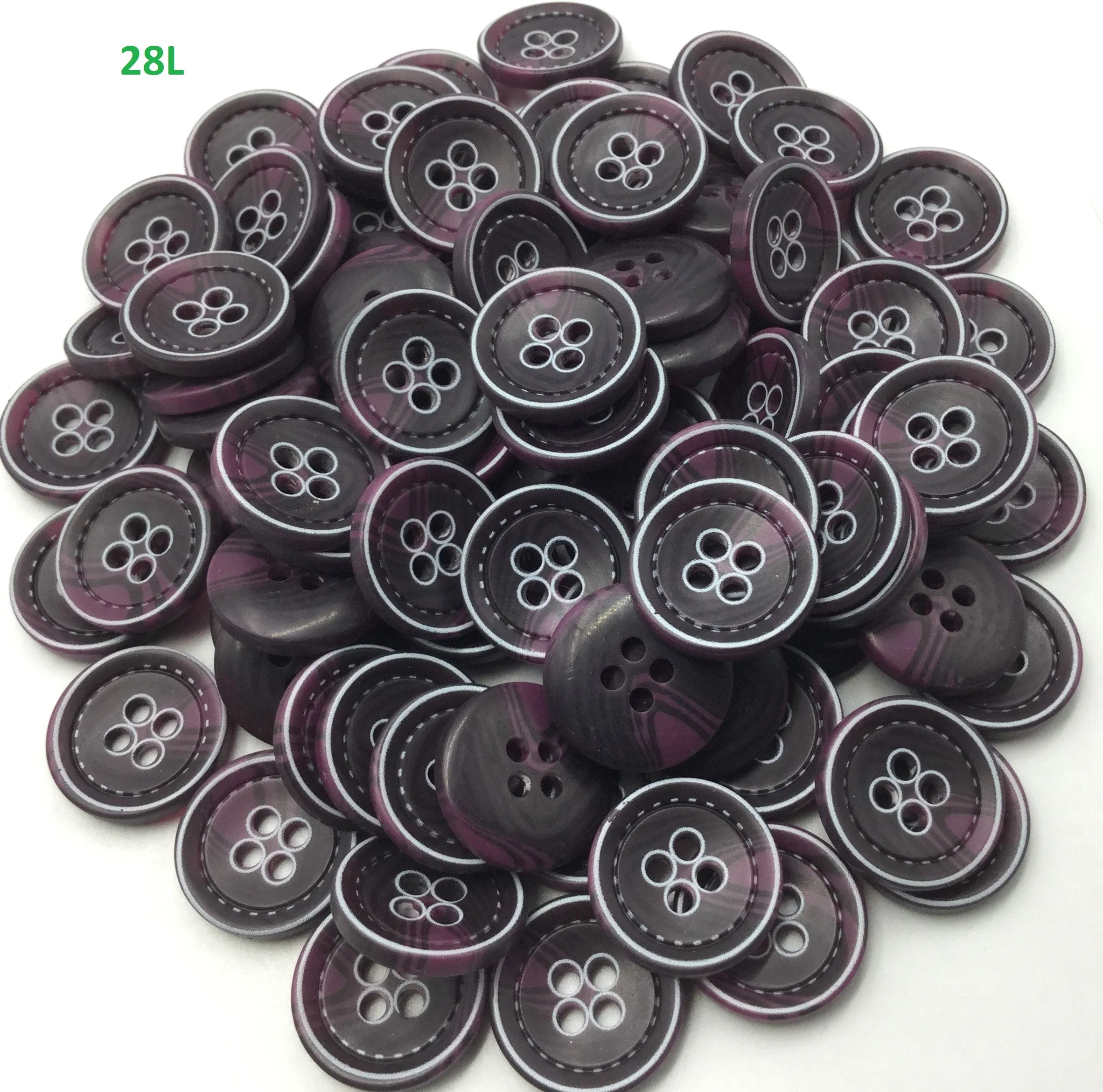 Deep Purple Circular Plastic Buttons