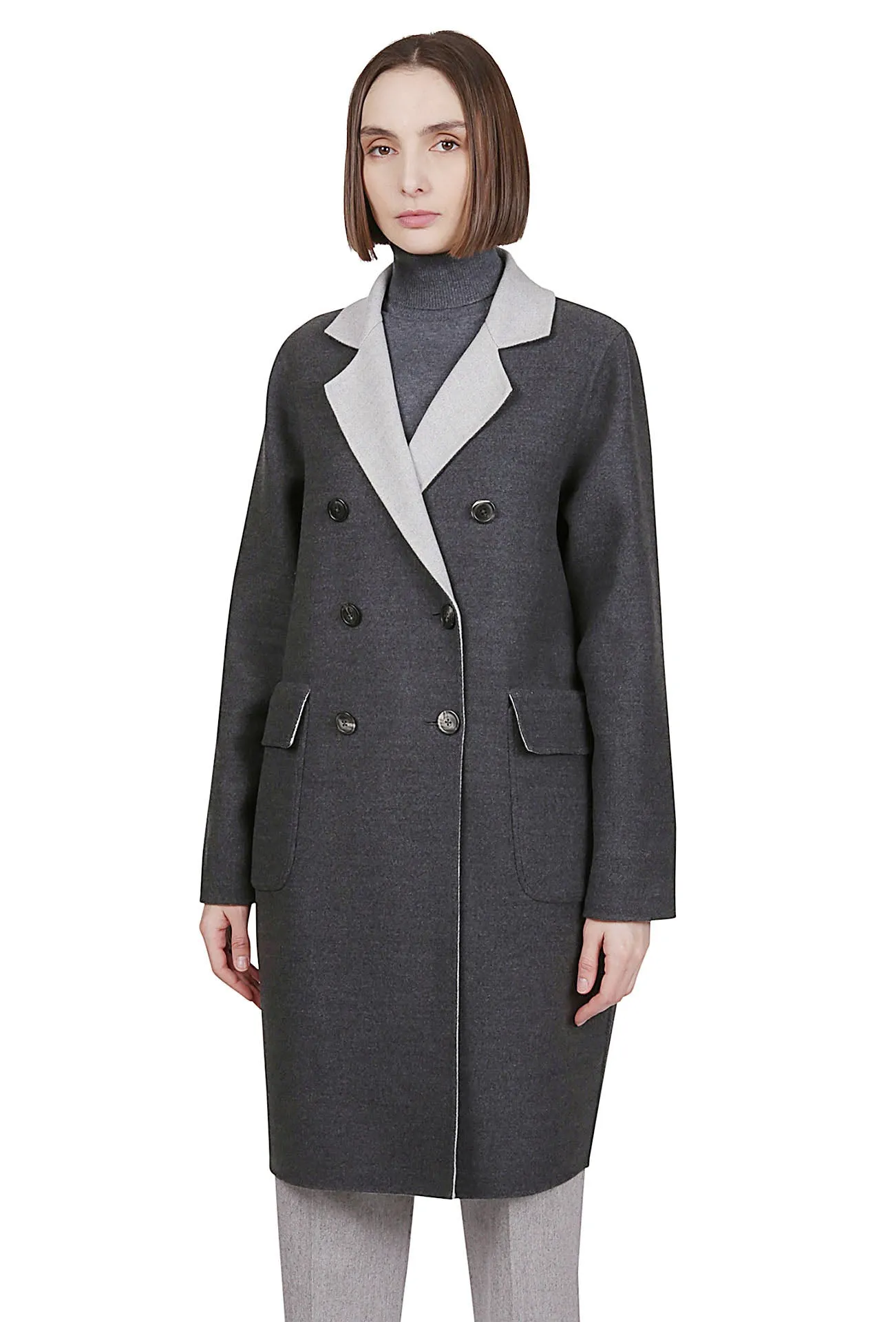 DOUBLE BREASTED WOOL COAT