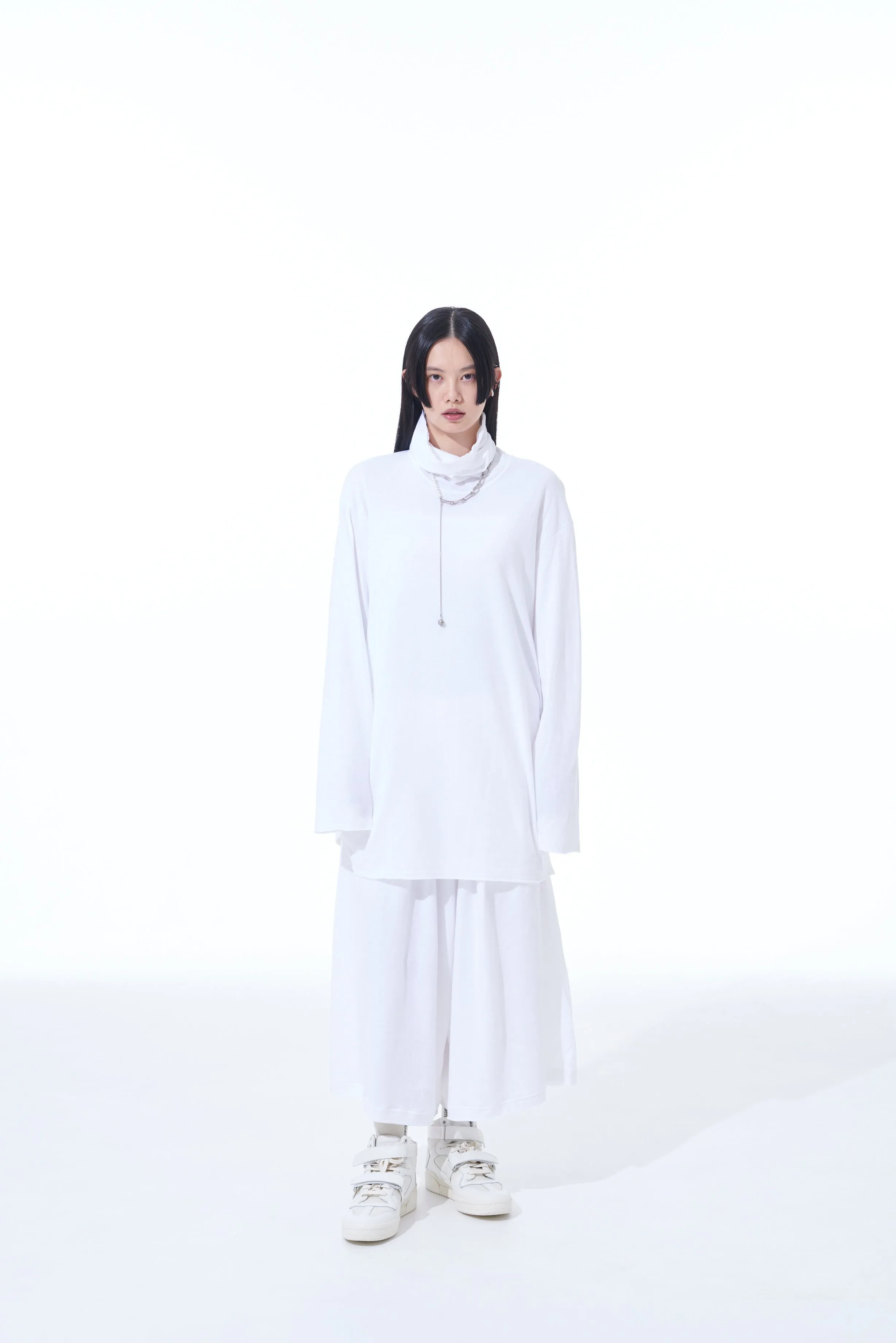 DOUBLE-FACE COTTON JERSEY TURTLENECK