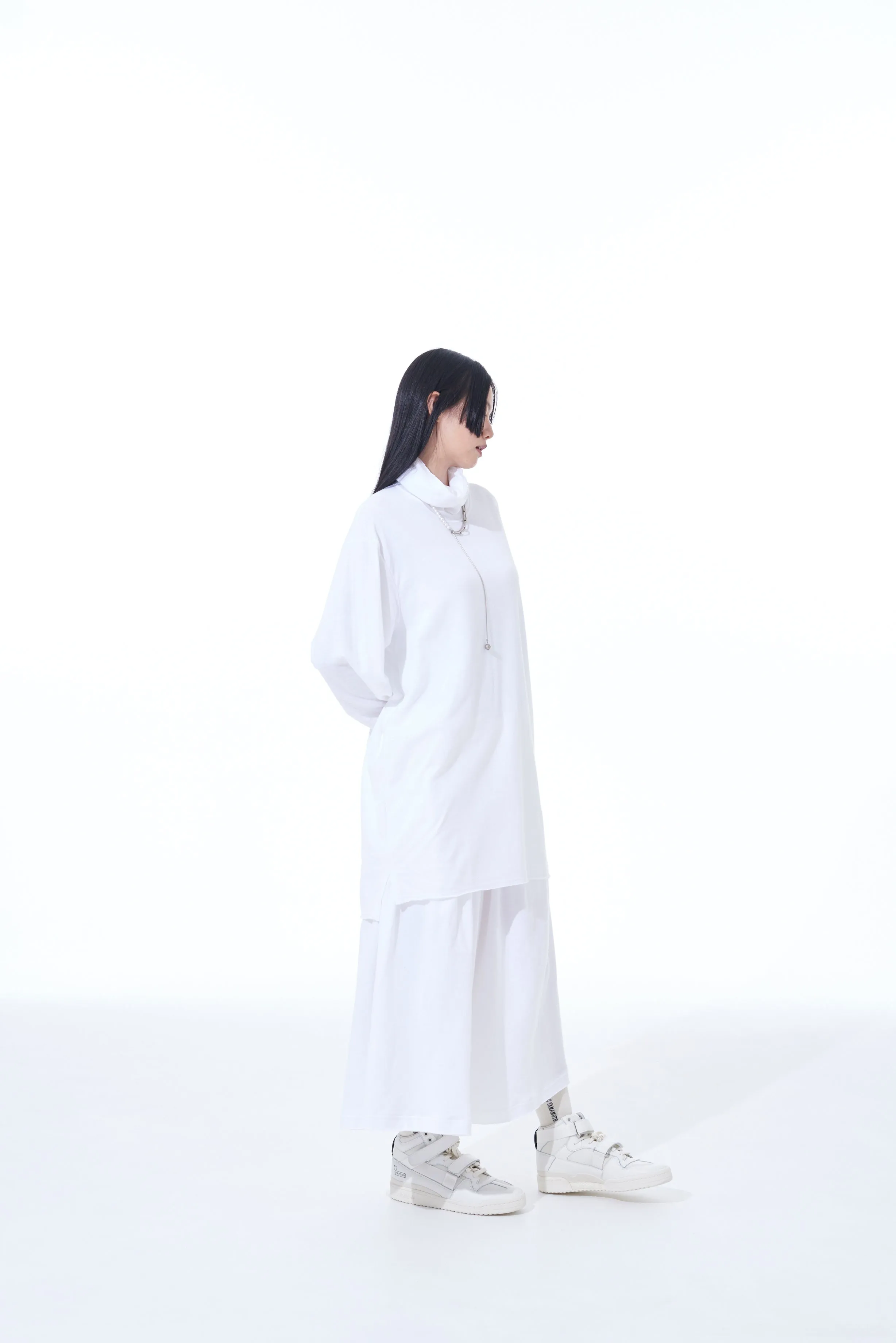 DOUBLE-FACE COTTON JERSEY TURTLENECK