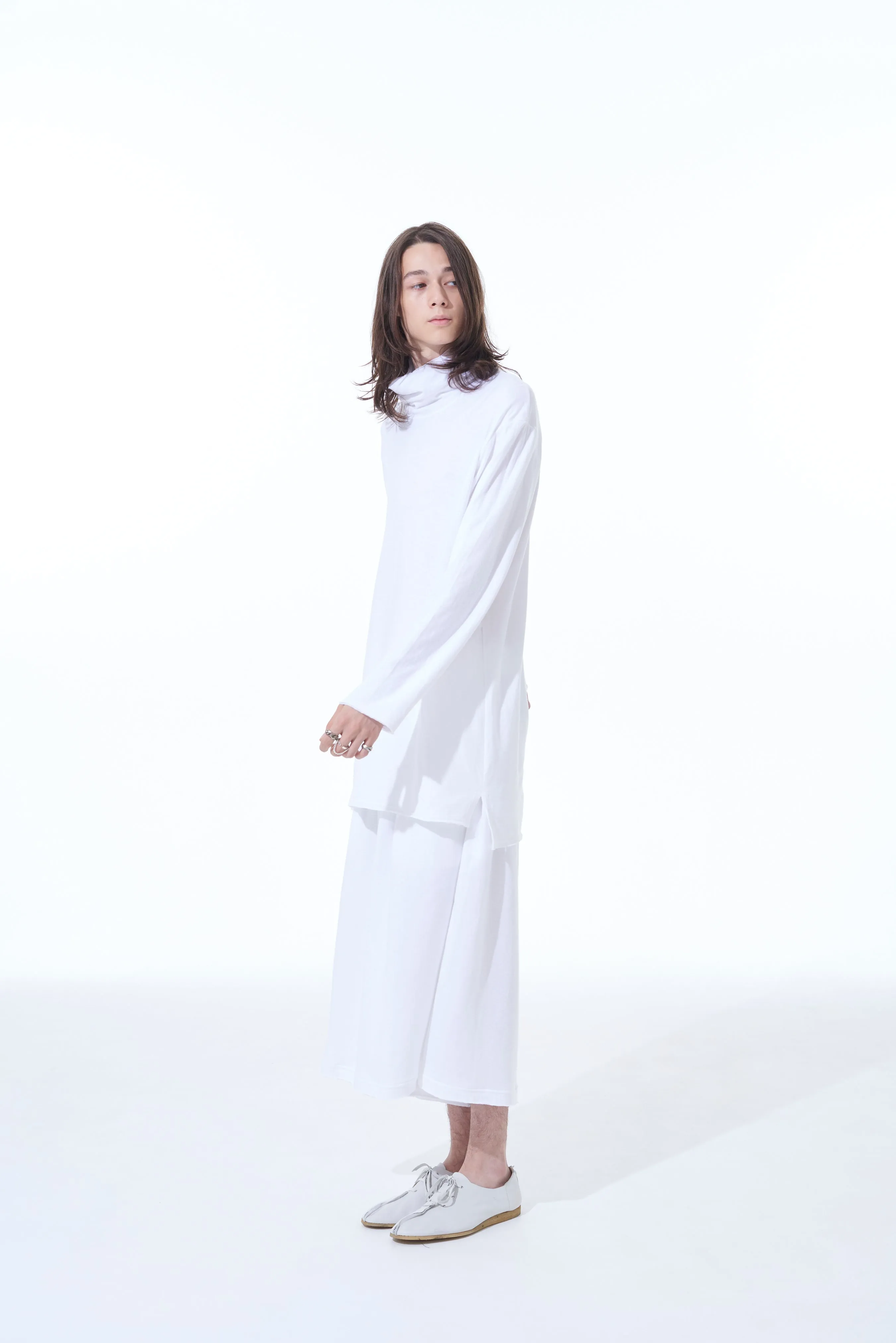 DOUBLE-FACE COTTON JERSEY TURTLENECK