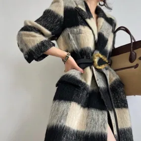 Eileen Ombre Plaid Maxi Coat