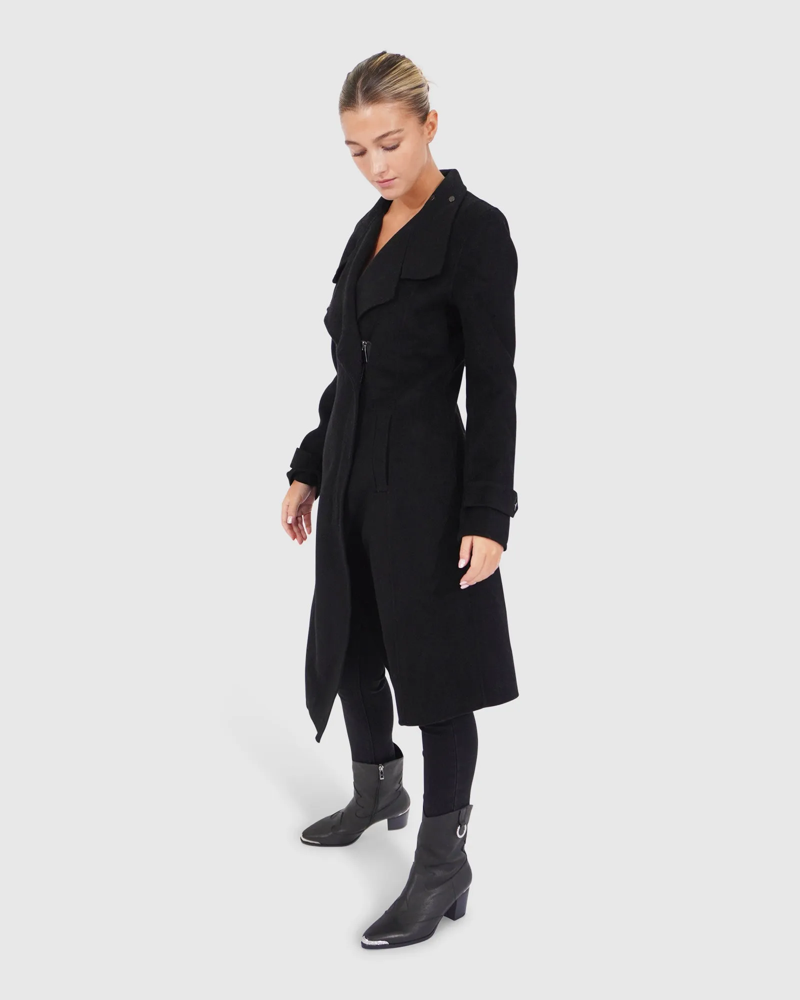 Envy Me Zipped Coat - Black