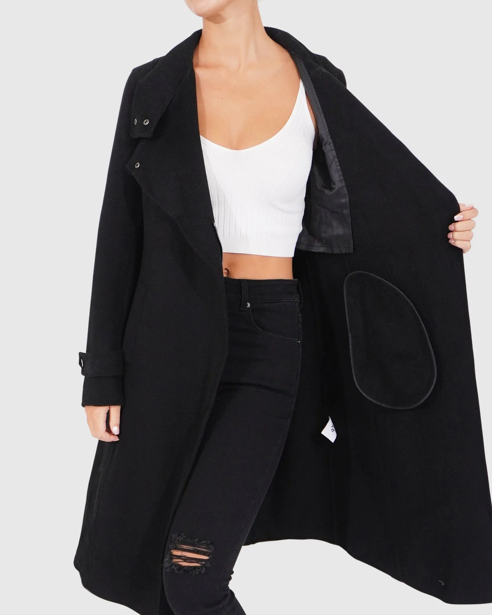 Envy Me Zipped Coat - Black