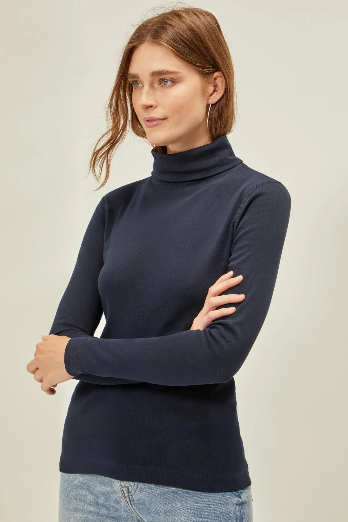 Essential Heritage Knit Turtleneck | Deep Ocean