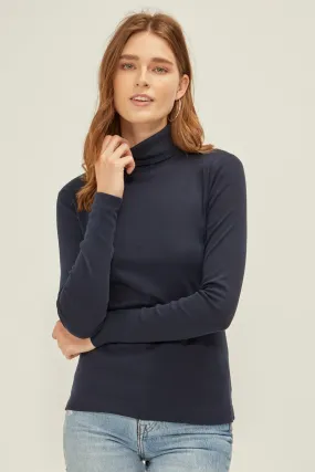 Essential Heritage Knit Turtleneck | Deep Ocean