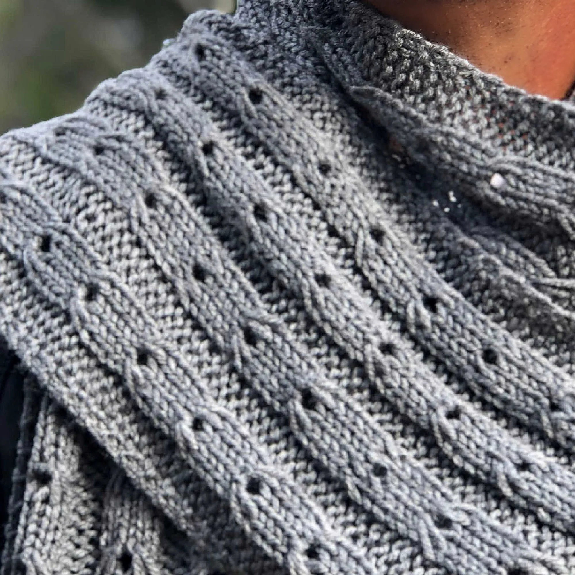 Eyelets in Cables Oversized Scarf Pattern