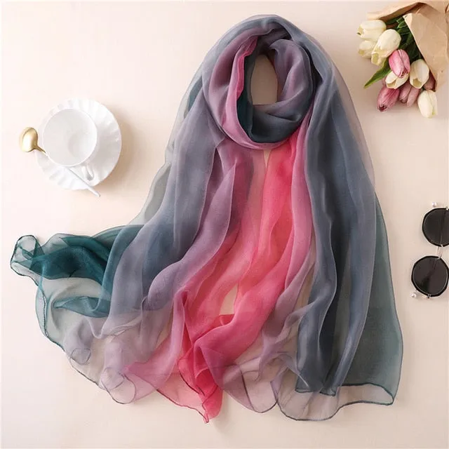 Fashion Silk Scarf Printed Bandana Shawl #BS-1