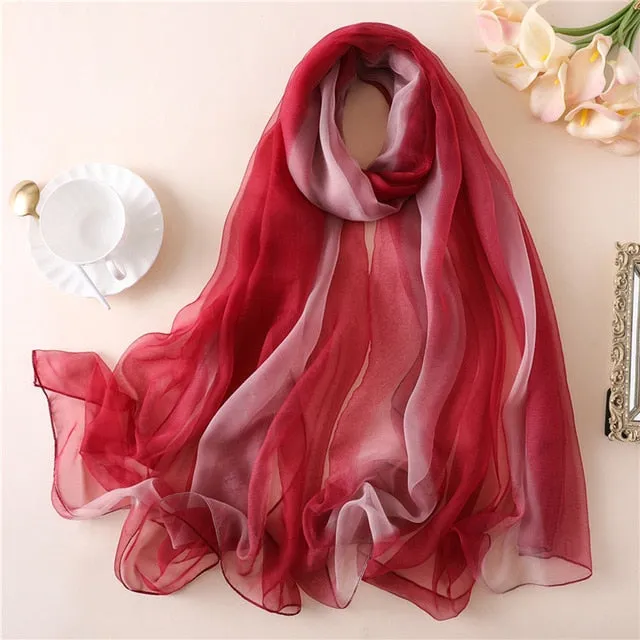 Fashion Silk Scarf Printed Bandana Shawl #BS-1