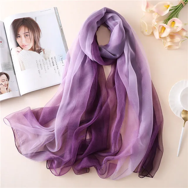 Fashion Silk Scarf Printed Bandana Shawl #BS-1